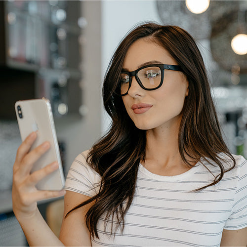 Matte Black Prescription Glasses with Clear Lens