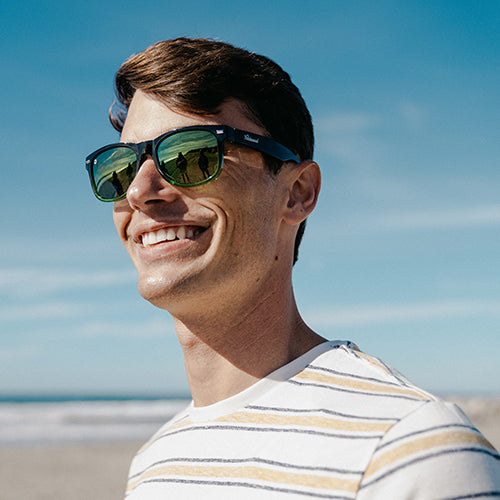 Man wearing Knockaround Creek Bed Fort Knocks Sunglasses