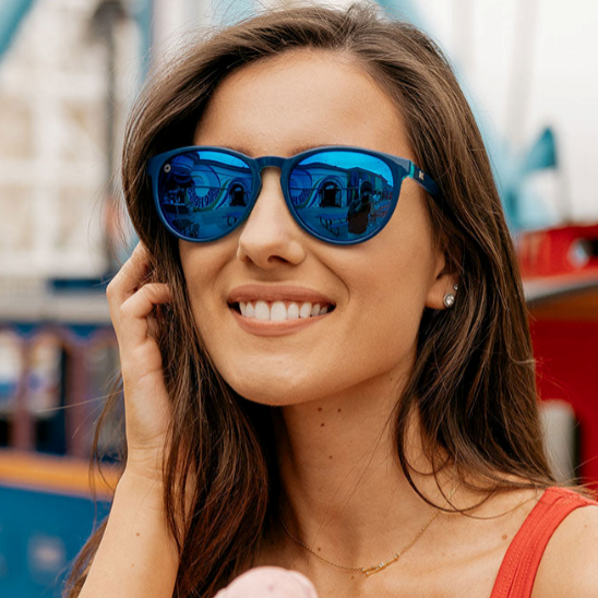 Women wearing Blueberry Geode Mai Tais Sunglasses