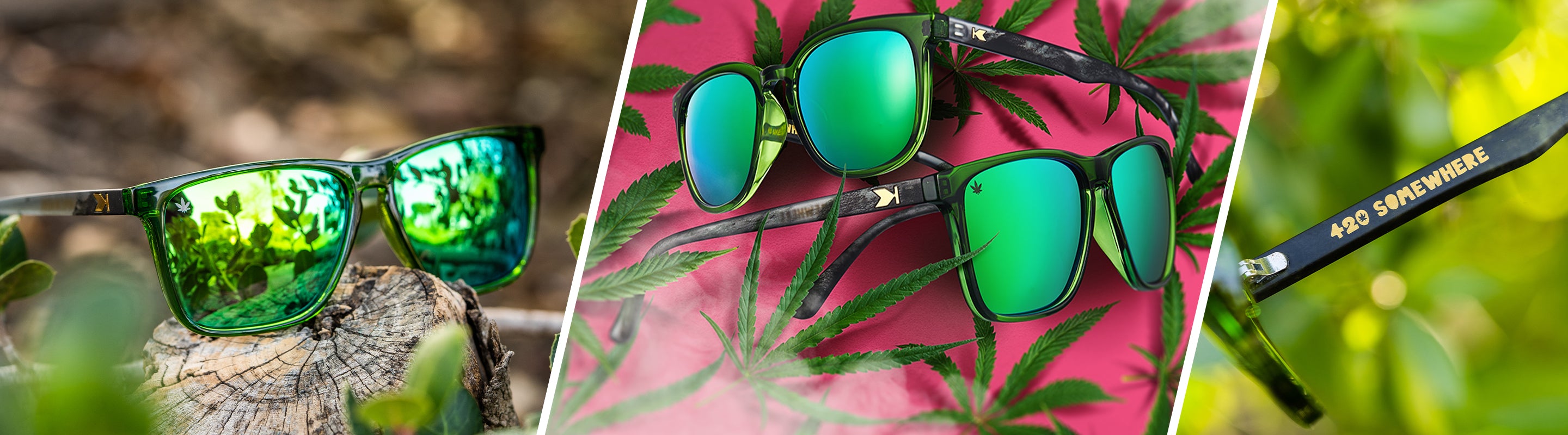 420 Somewhere, lifestyle photo of Fast Lanes and Paso Robles Sunglasses