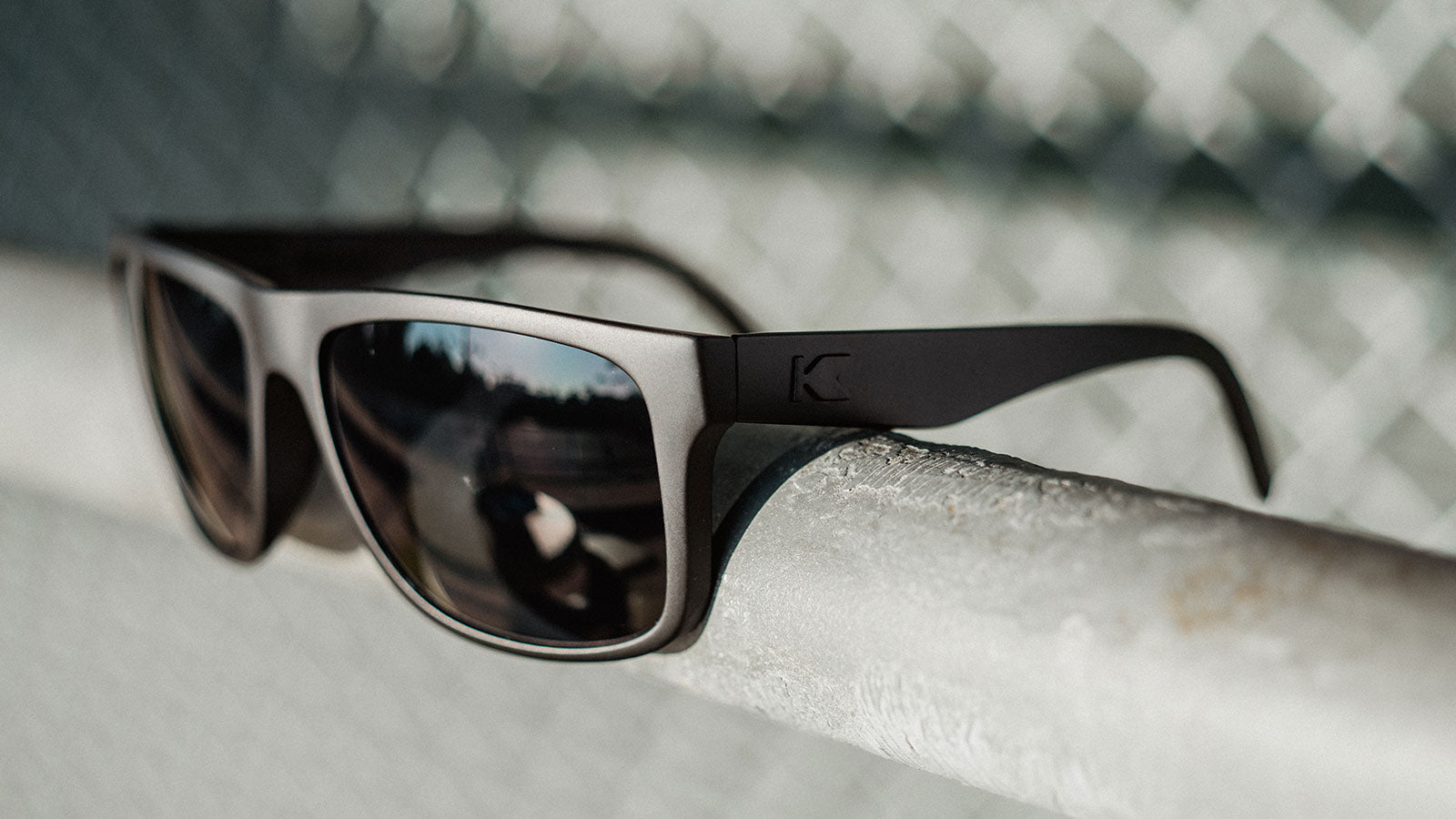 Sunglasses with Matte Black Frames and Polarized Black Smoke Lenses, Lifestyle