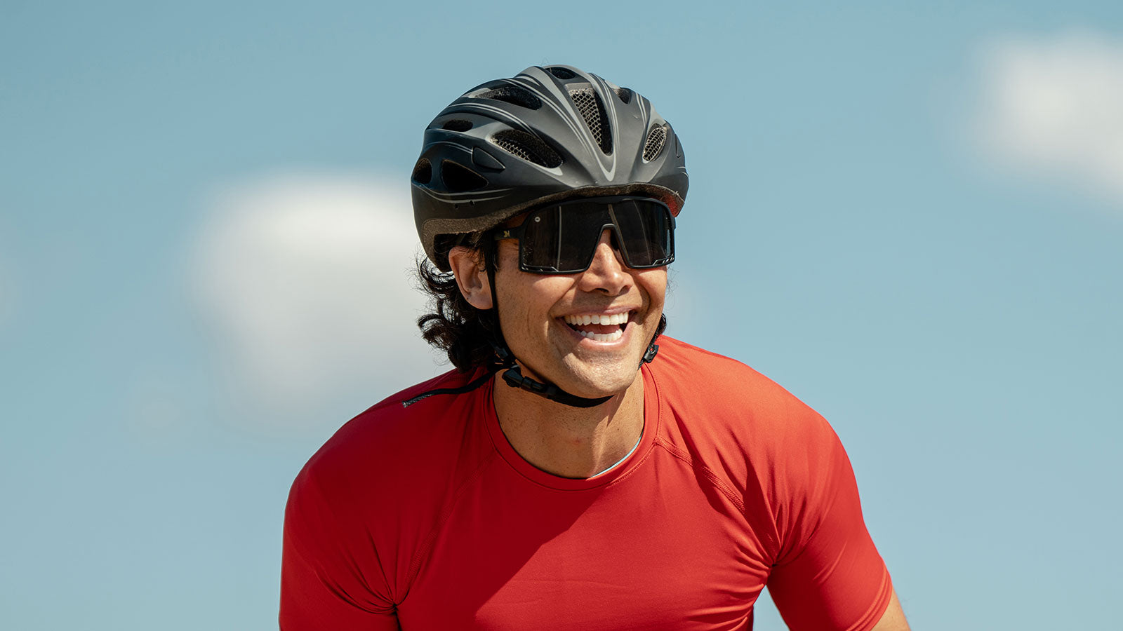 Sport Sunglasses with Black Frames and Black Smoke Lenses, Model