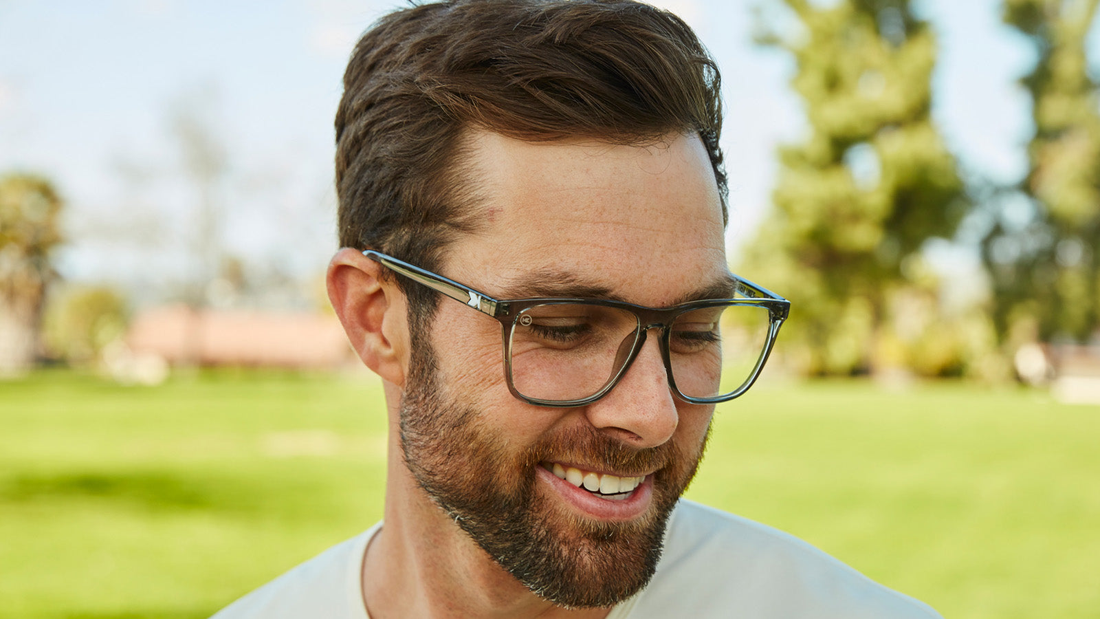 Man wearing Clear Grey Fast Lanes Sport Rx