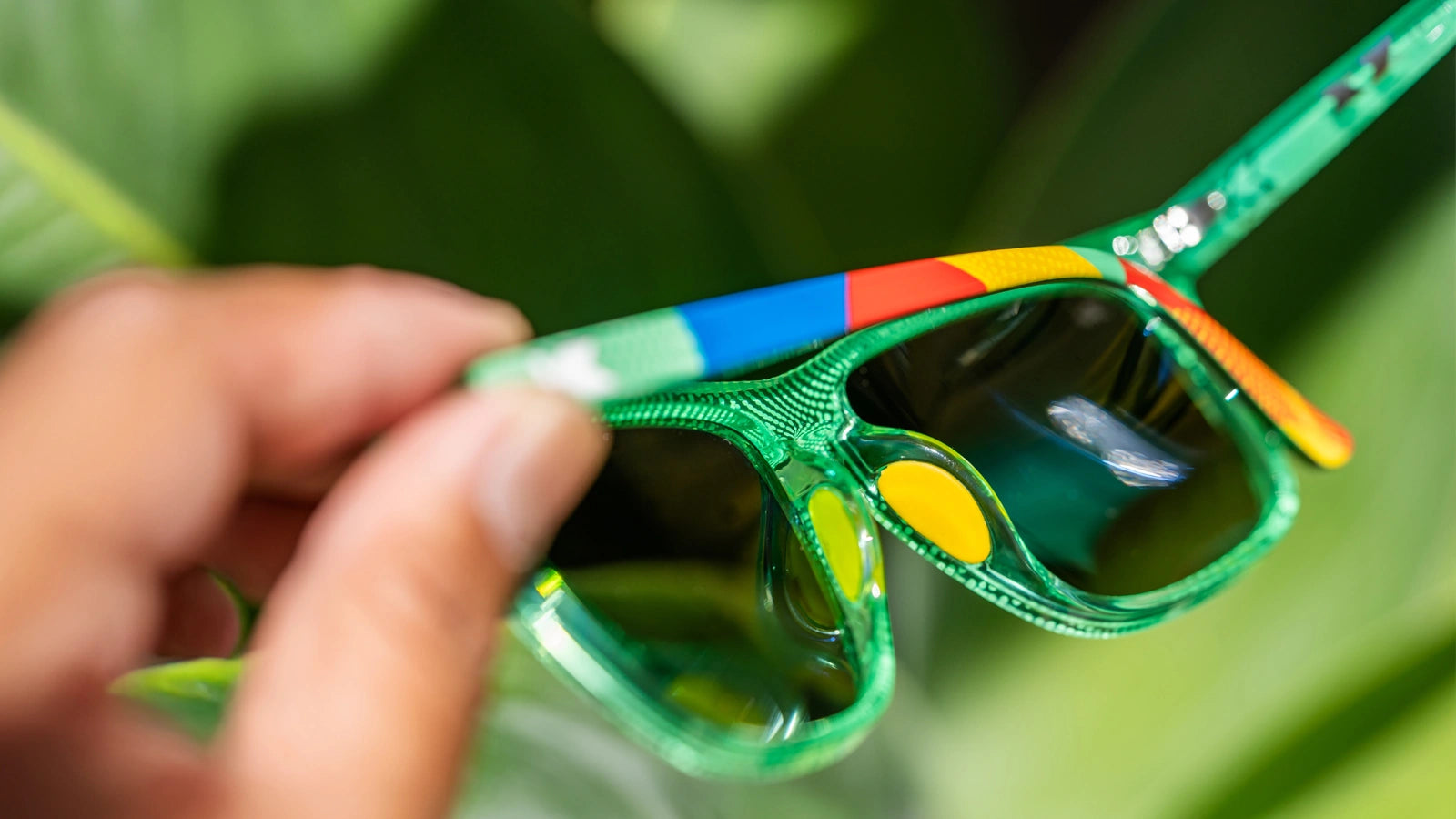 Close up lifestyle photo of 20th Anniversary Fast Lanes Sport Sunglasses