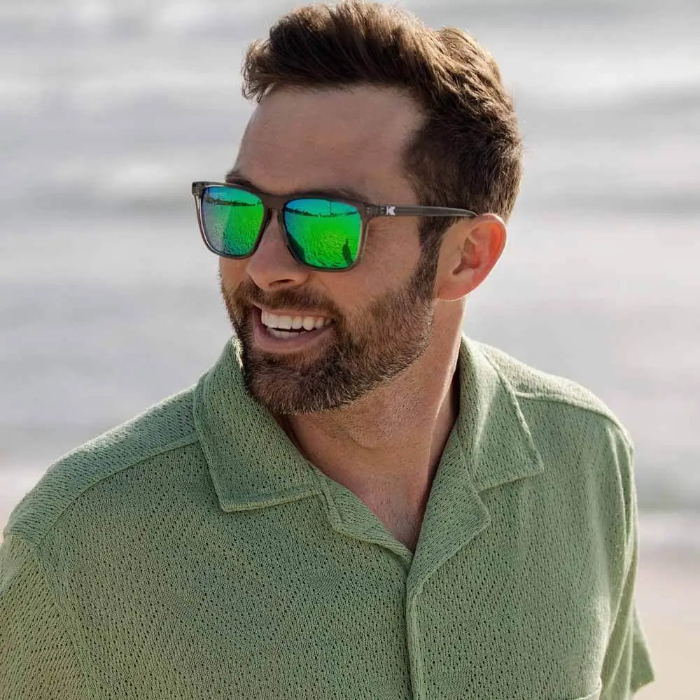 Men wearing Clear Grey / Green Moonshine Fast Lanes Sport Sunglasses