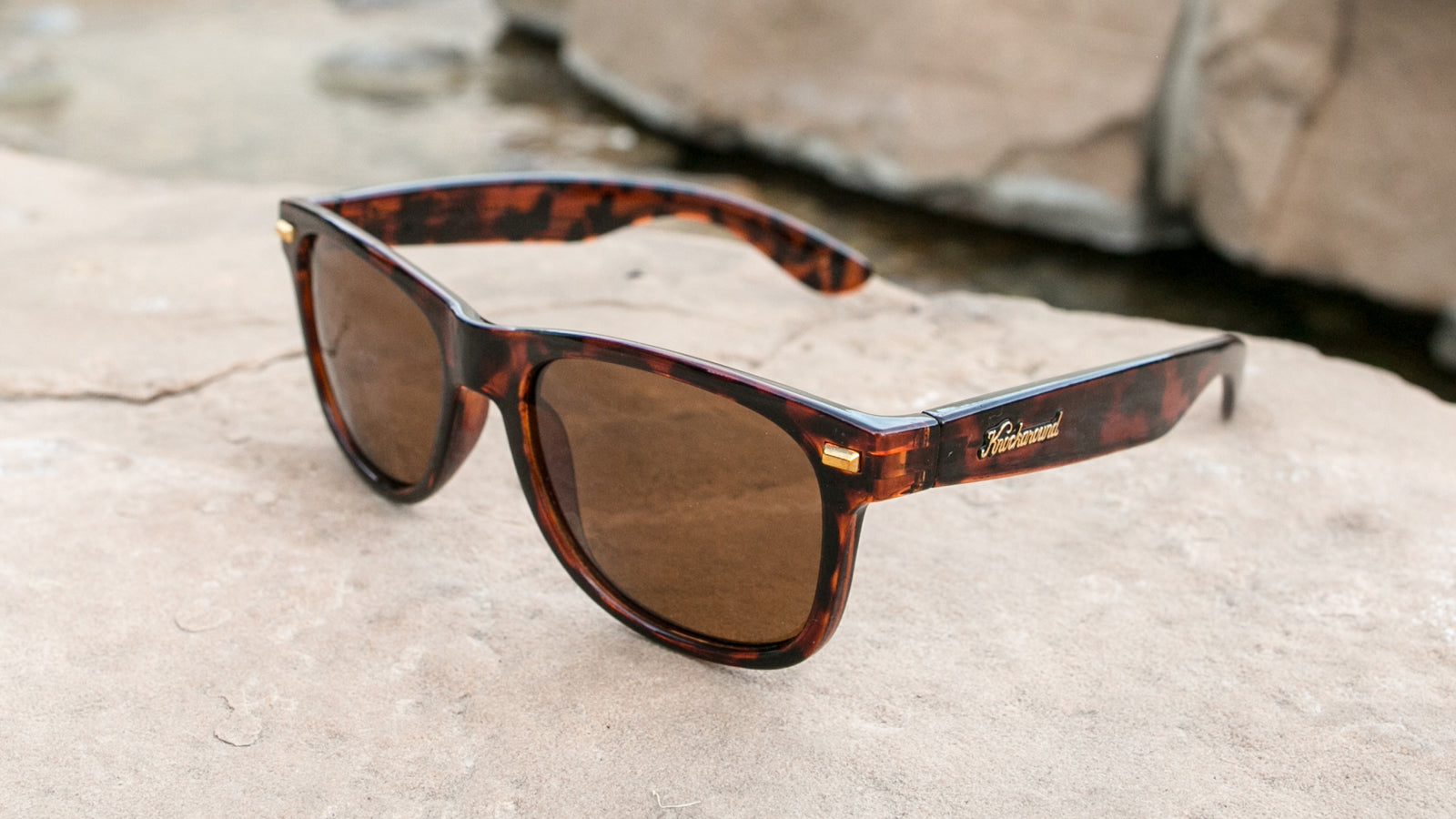 Lifestyle photo of Glossy Tortoise Shell / Amber Fort Knocks Sunglasses