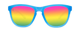 Kids Premiums Sunglasses. Rainbow Blues Kids Premiums sunglasses with a Glossy Blue Frame and Rainbow Lenses