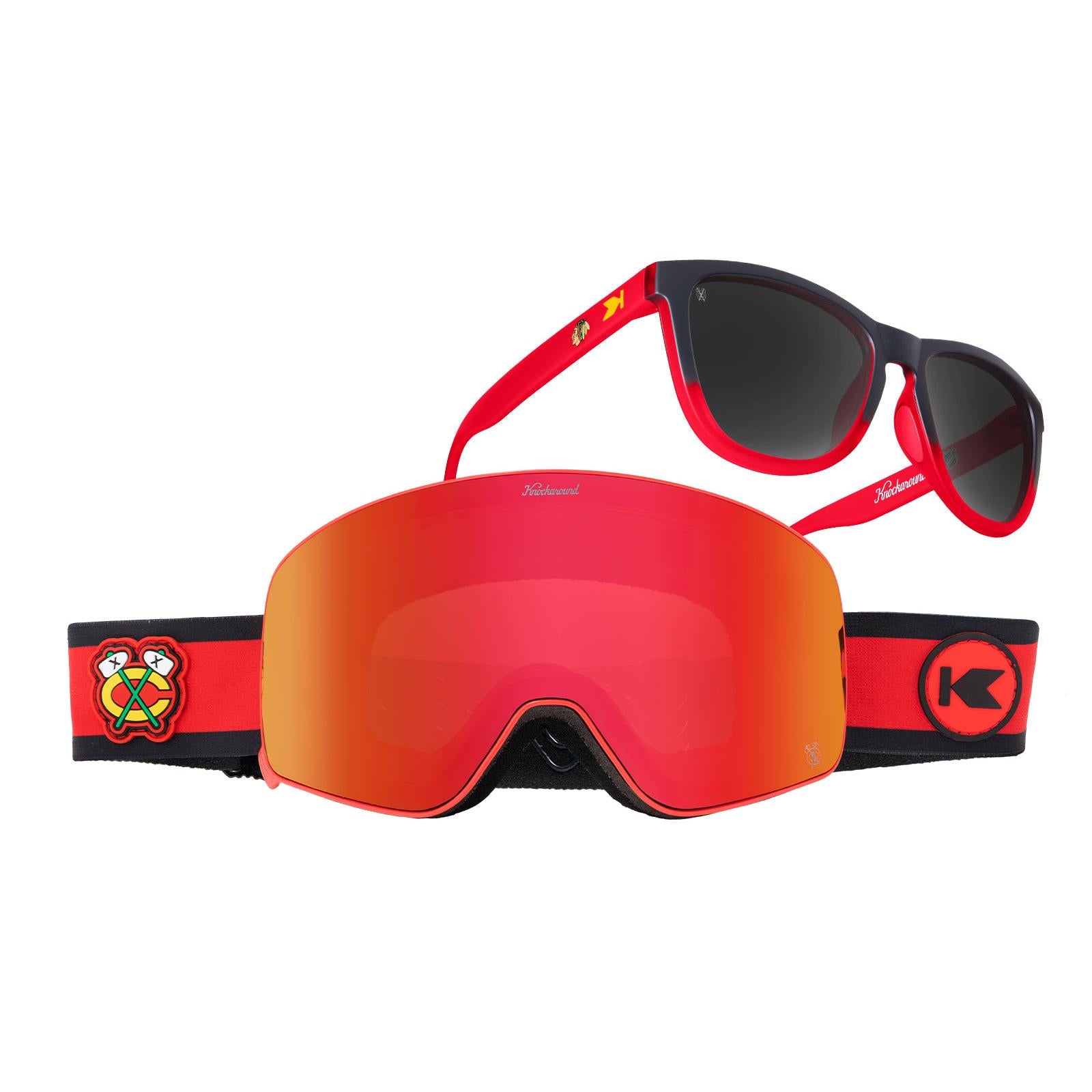 Chicago Blackhawks Premiums Sports Sunglasses and Slingshots Snow Goggles Bundle, Main