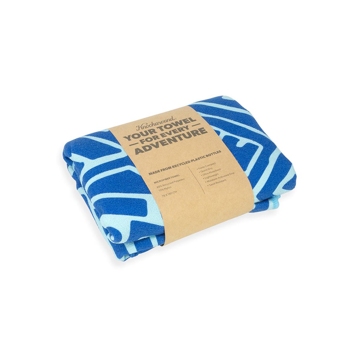 Knockaround Bermuda Blues Beach Towel, Folded
