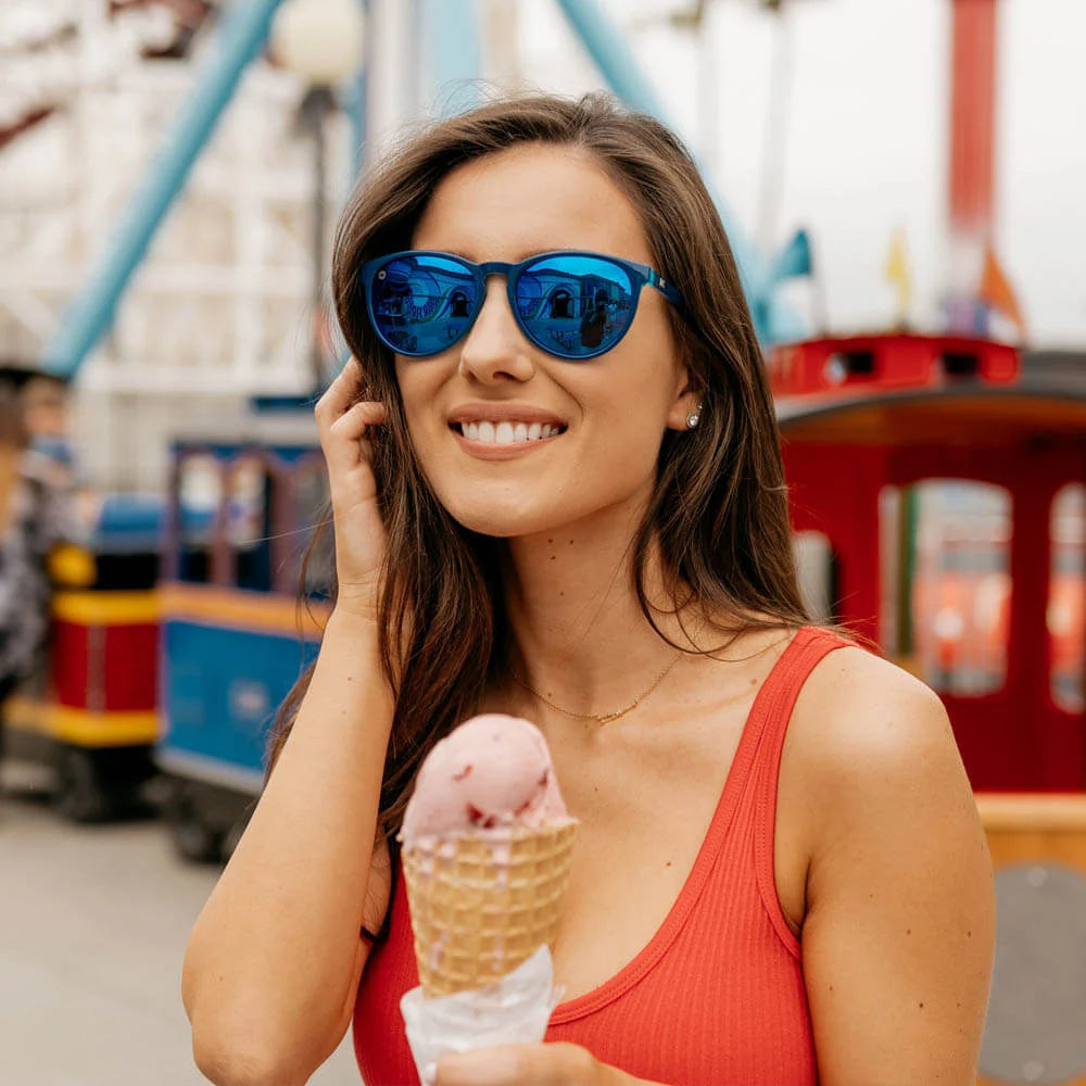 Women wearing Blueberry Geode Mai Tais Sunglasses