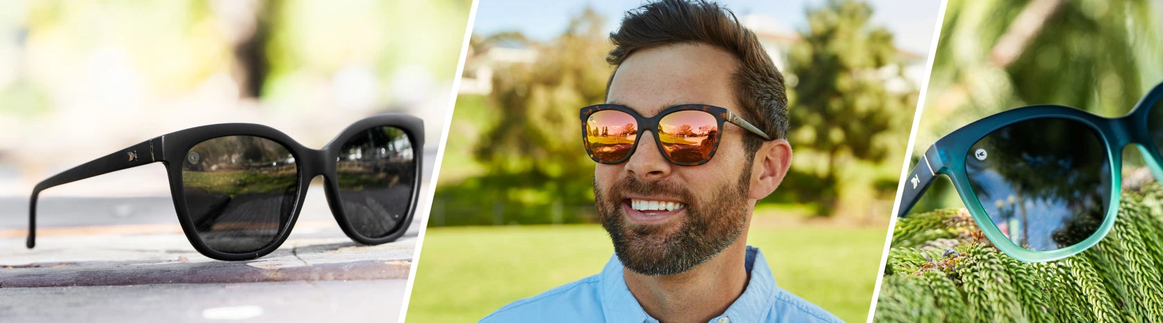 Mens Deja Views. Lifestyle photo of Black on Black and Rising Tide Deja Views Sunglasses, Men wearing Matte Tortoise Shell / Rose Gold Deja Views Sunglasses