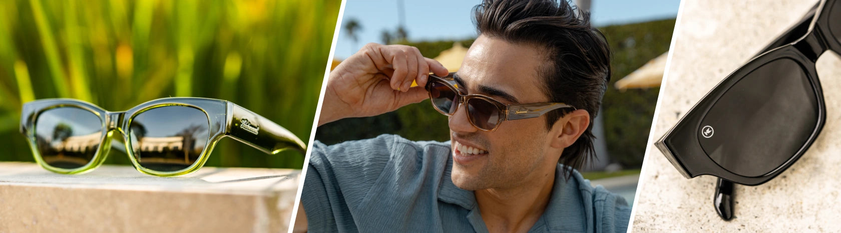 Mens Junipers.Lifestyle photo of Nori and Piano Black Junipers Sunglasses, Men wearing Cortado Junipers Sunglasses