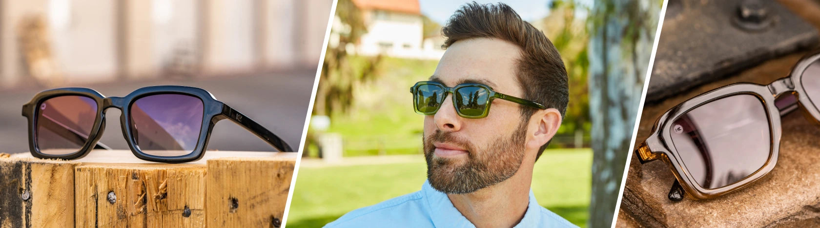 Mens Panoramas. Lifestyle photo of Persuasion Panoramas and Cortado Panoramas Sunglasses, Men wearing Nori Panoramas Sunglasses