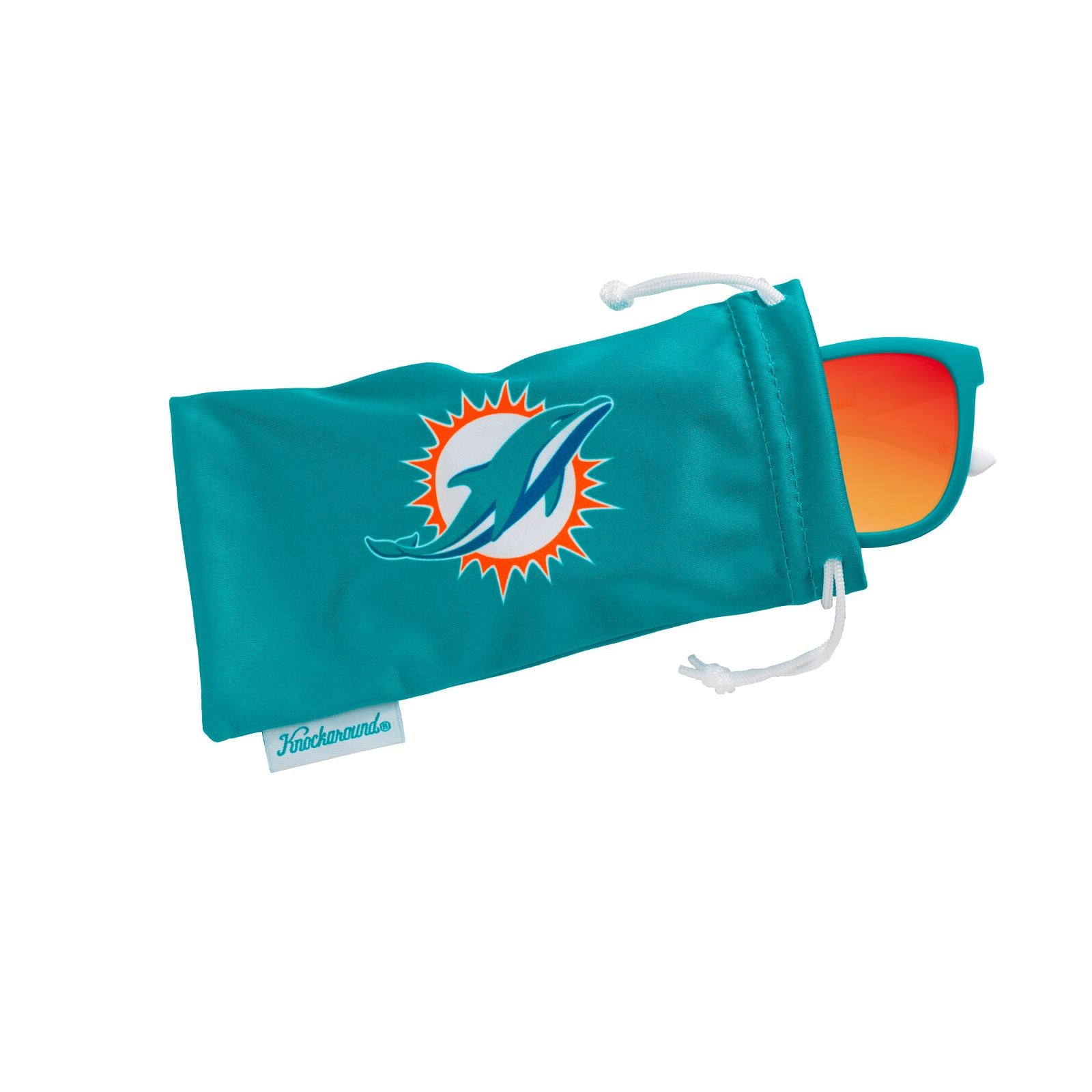 Knockaround and Miami Dolphins Premiums Sport Sunglasses,  Pouch