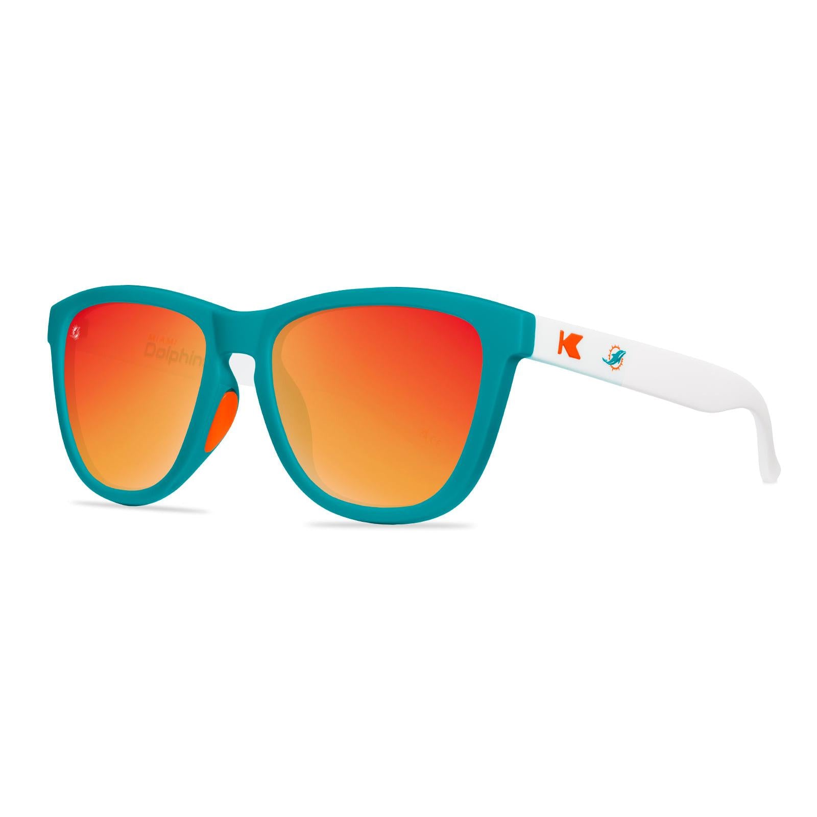 Knockaround and Miami Dolphins Premiums Sport Sunglasses,  Threequarter