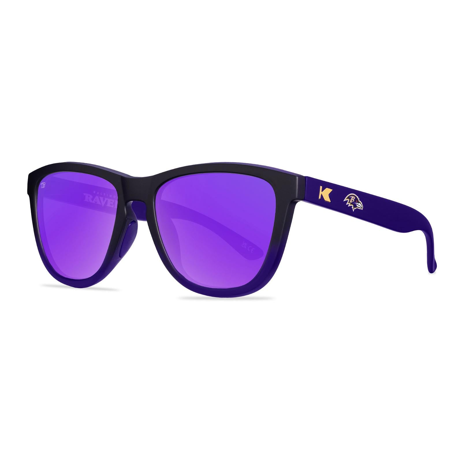 Knockaround and Baltimore Ravens Premiums Sport Sunglasses, Threequarter