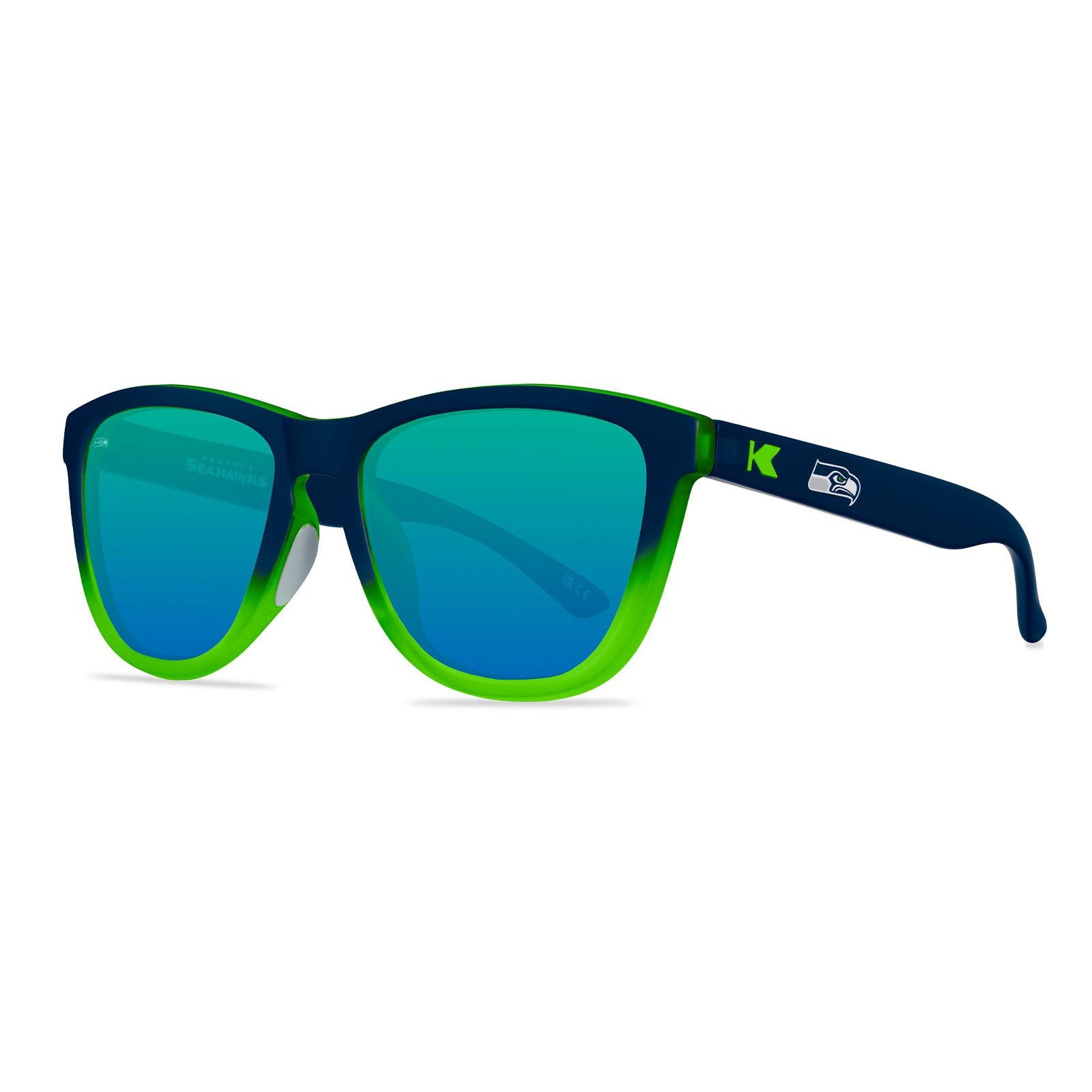 Knockaround and Seattle Seahawks Premiums Sport Sunglasses, Threequarter