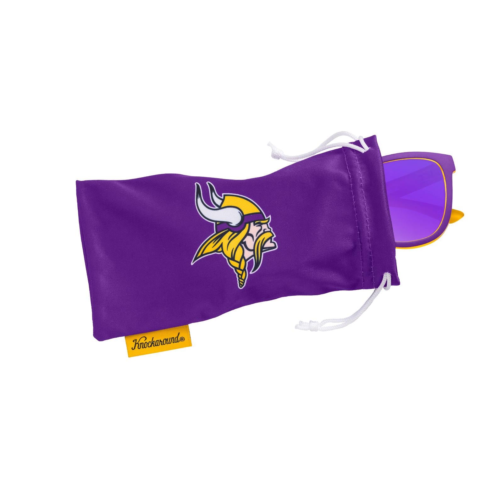 Knockaround and Minnesota Vikings Premiums Sport Sunglasses,  Pouch