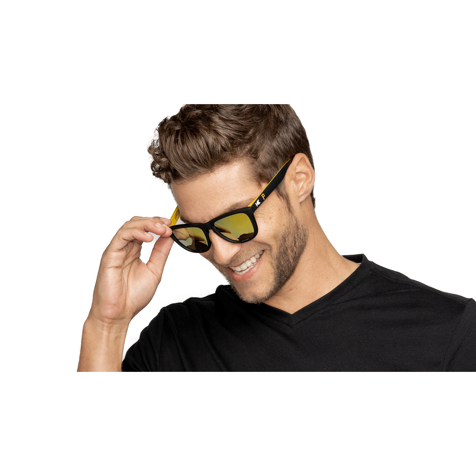 Man weaaring MLB Pittsburgh Pirates Sunglasses
