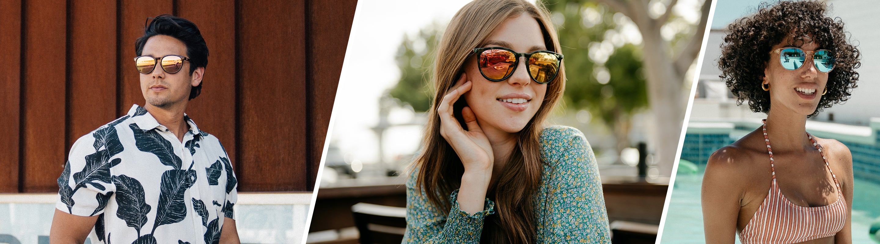 Round Sunglasses: Two women and a man wearing Knockaround sunglasses