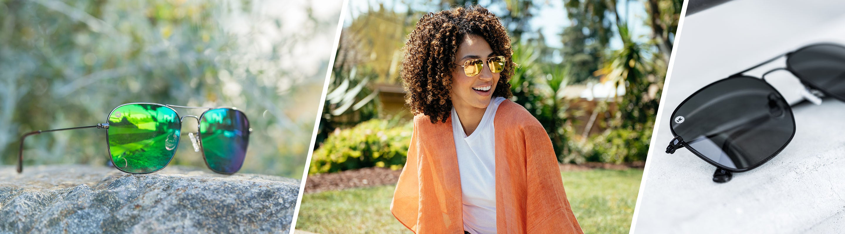 Square Aviator Sunglasses: Lifestyle photo of Mount Evans Sunglasses