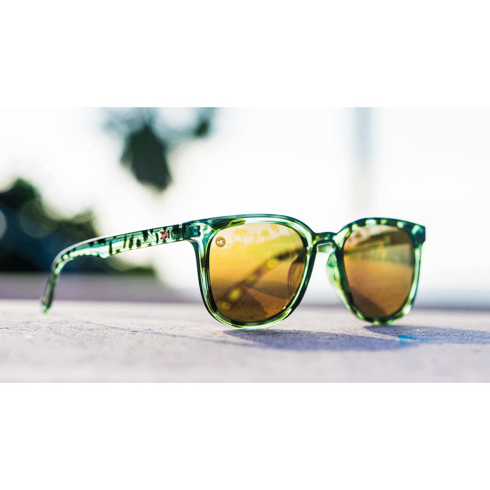 Sunglasses with Slate Tortoise Frames and Polarized Rose Gold Lenses, Lifestyle