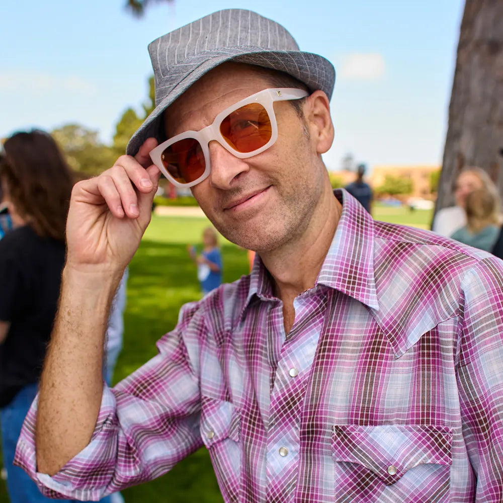 Men wearing Orange Dreamsicle Songbirds Sunglasses