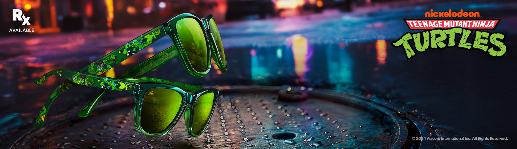 Knockaround x Teenage Mutant Ninja Turtles. © 2024 Viacom International Inc. All Rights Reserved. Rx Available.
