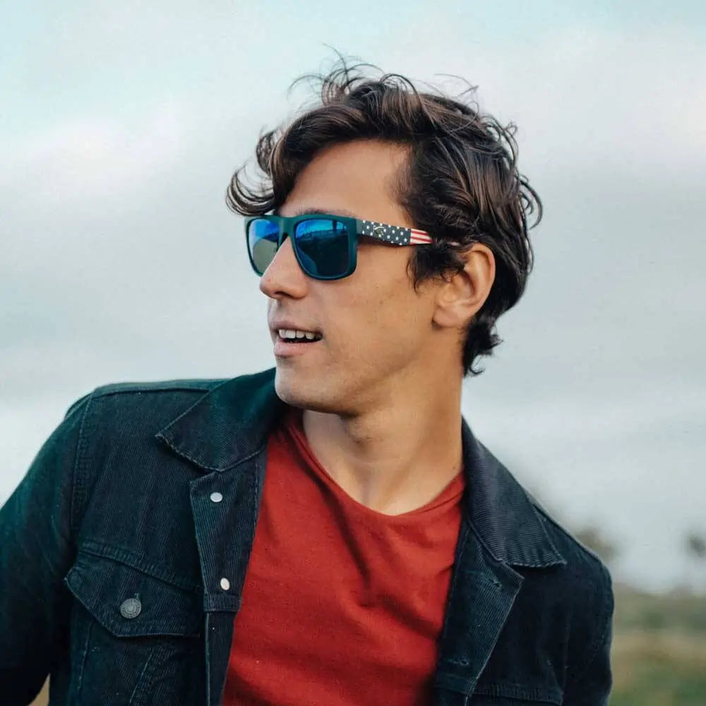 Men wearing Star Spangled Torrey Pines Sunglasses