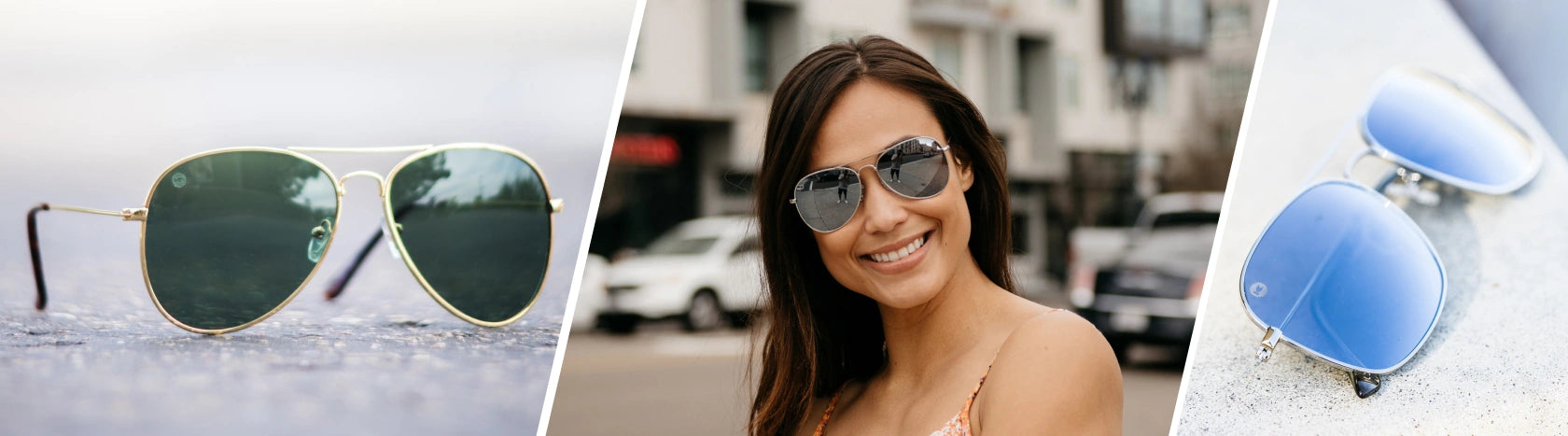 Women's Aviator Sunglasses. Women wearing Silver / Silver Smoke Mile Highs Sunglasses
