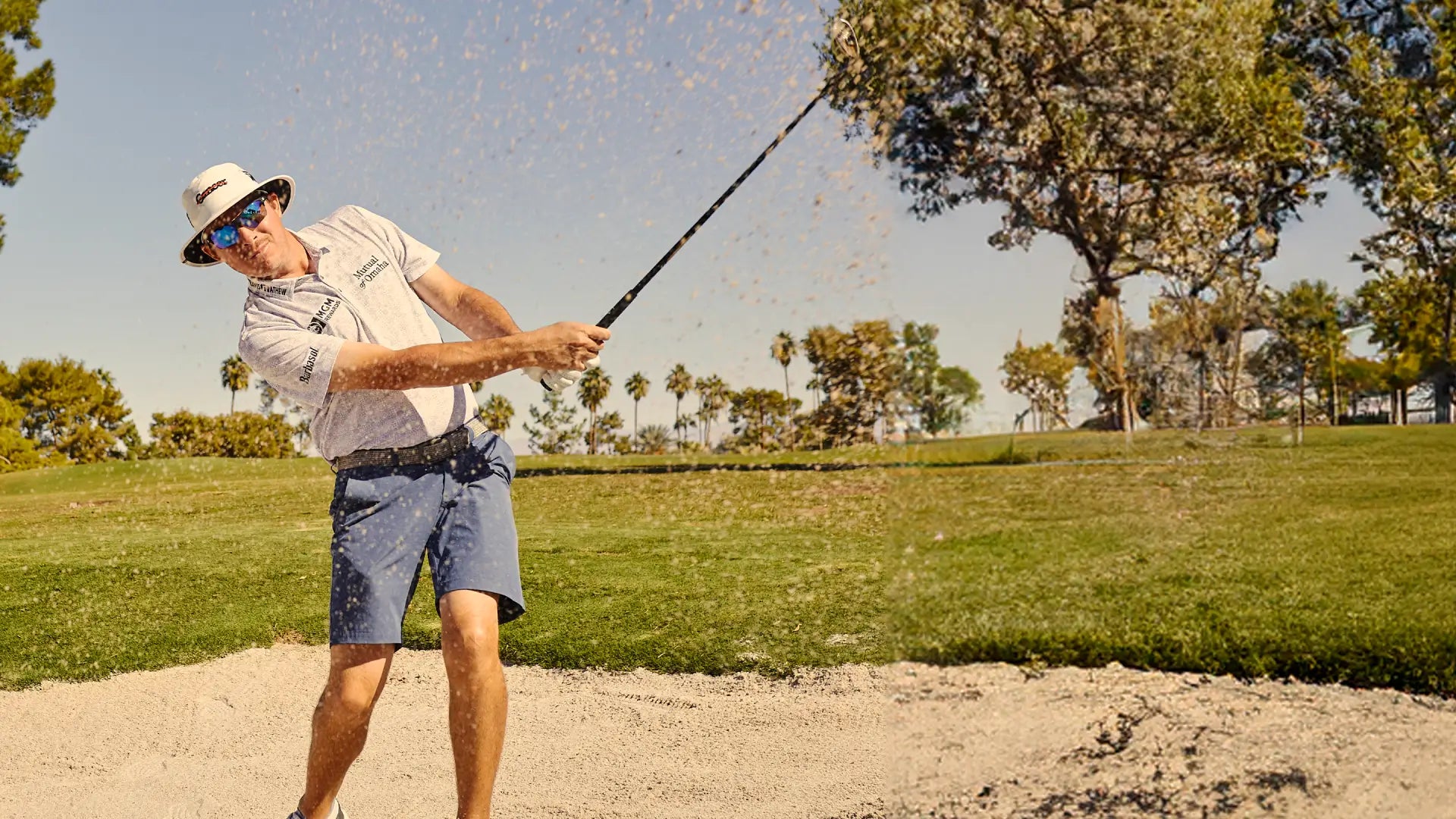 Joel Damhen playing Golf and wearing Knockaround sunglasses