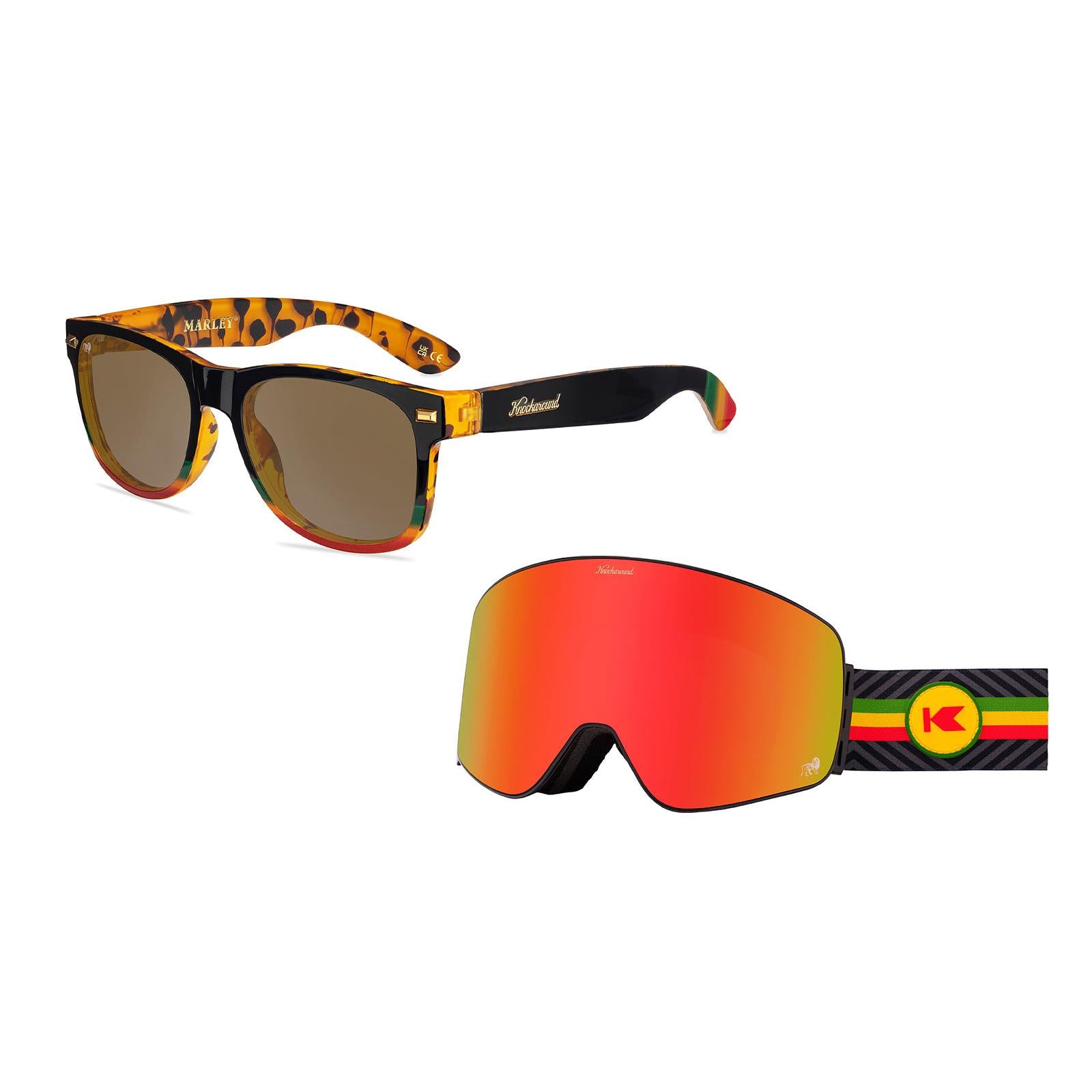 Bob Marley Fort Knocks Sunglasses and Slingshots Snow Goggles Bundle, Flyover