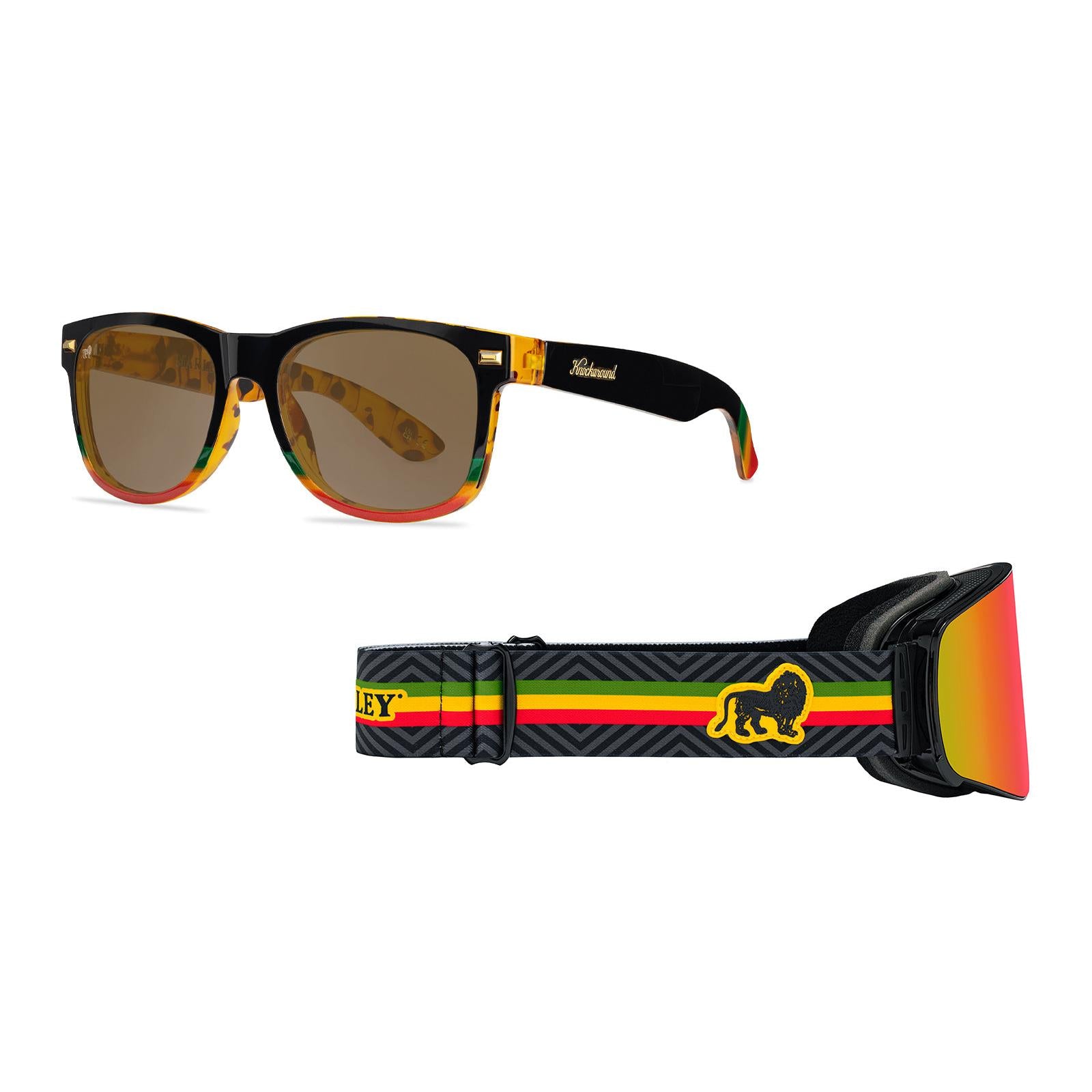 Bob Marley Fort Knocks Sunglasses and Slingshots Snow Goggles Bundle, Threequarter