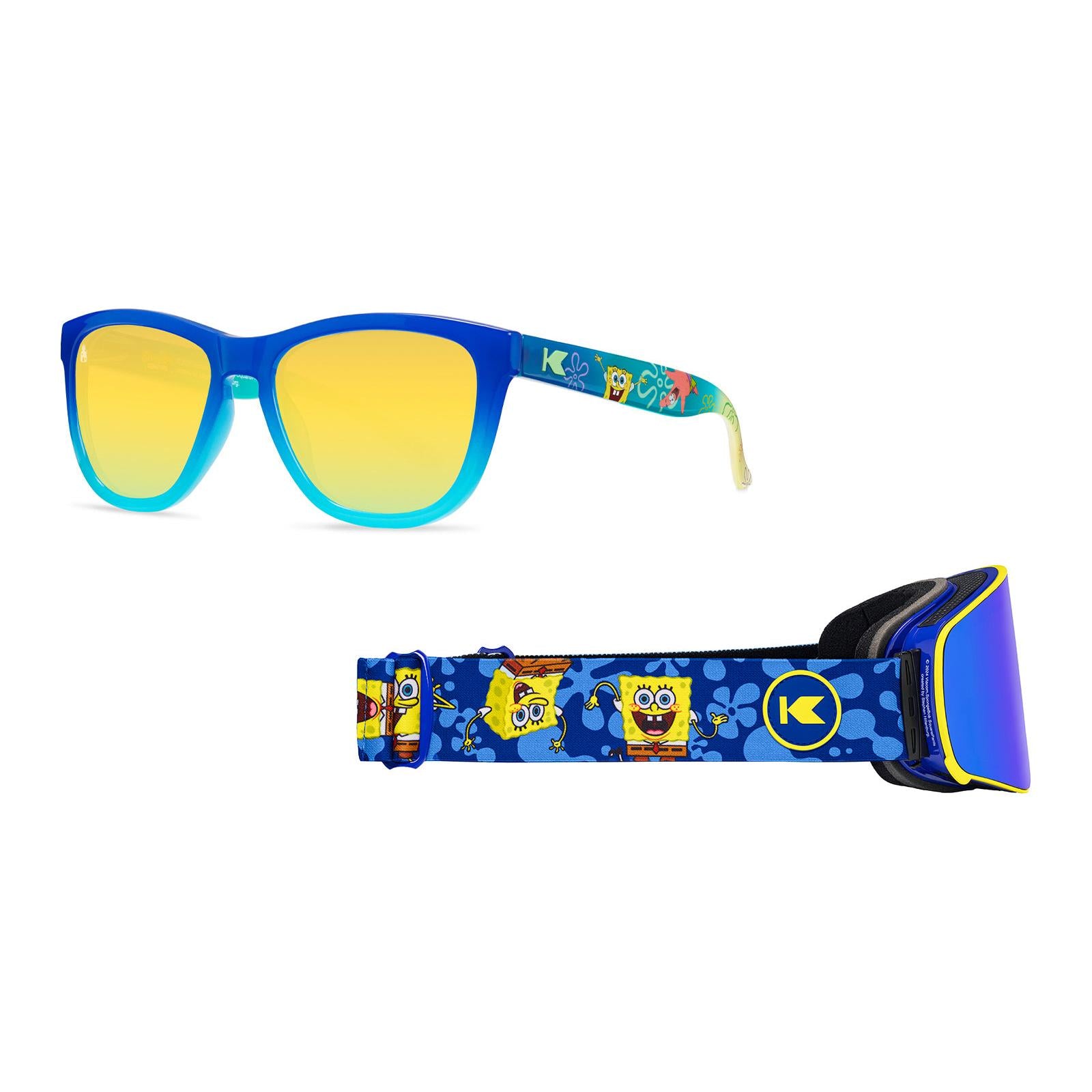 Spongebob SquarePants Premiums Sunglasses and Slingshots Snow Goggles Bundle, Threequarter