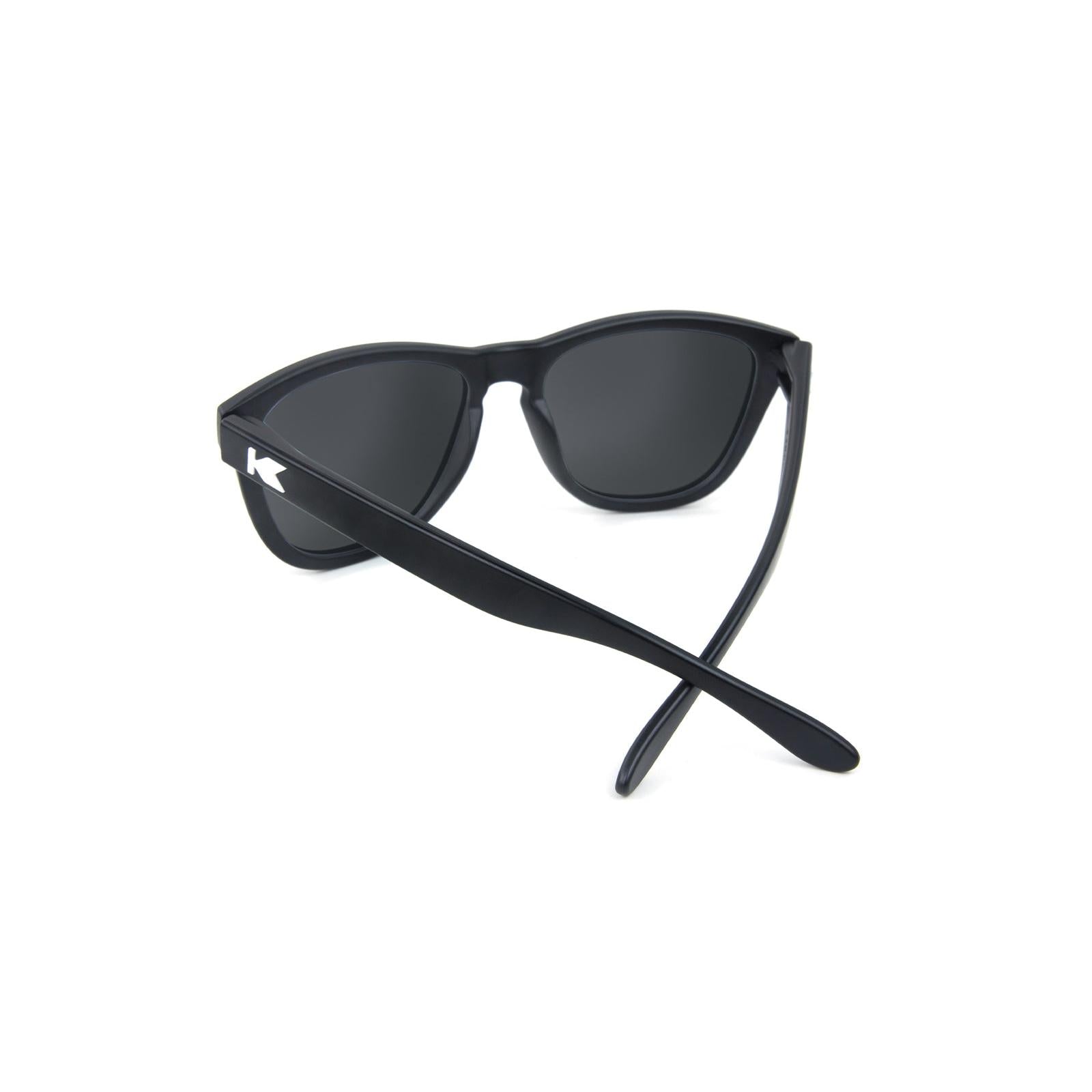 Knockaround Kids Sunglasses Black Frames with Blue Moonshine Lenses, Back