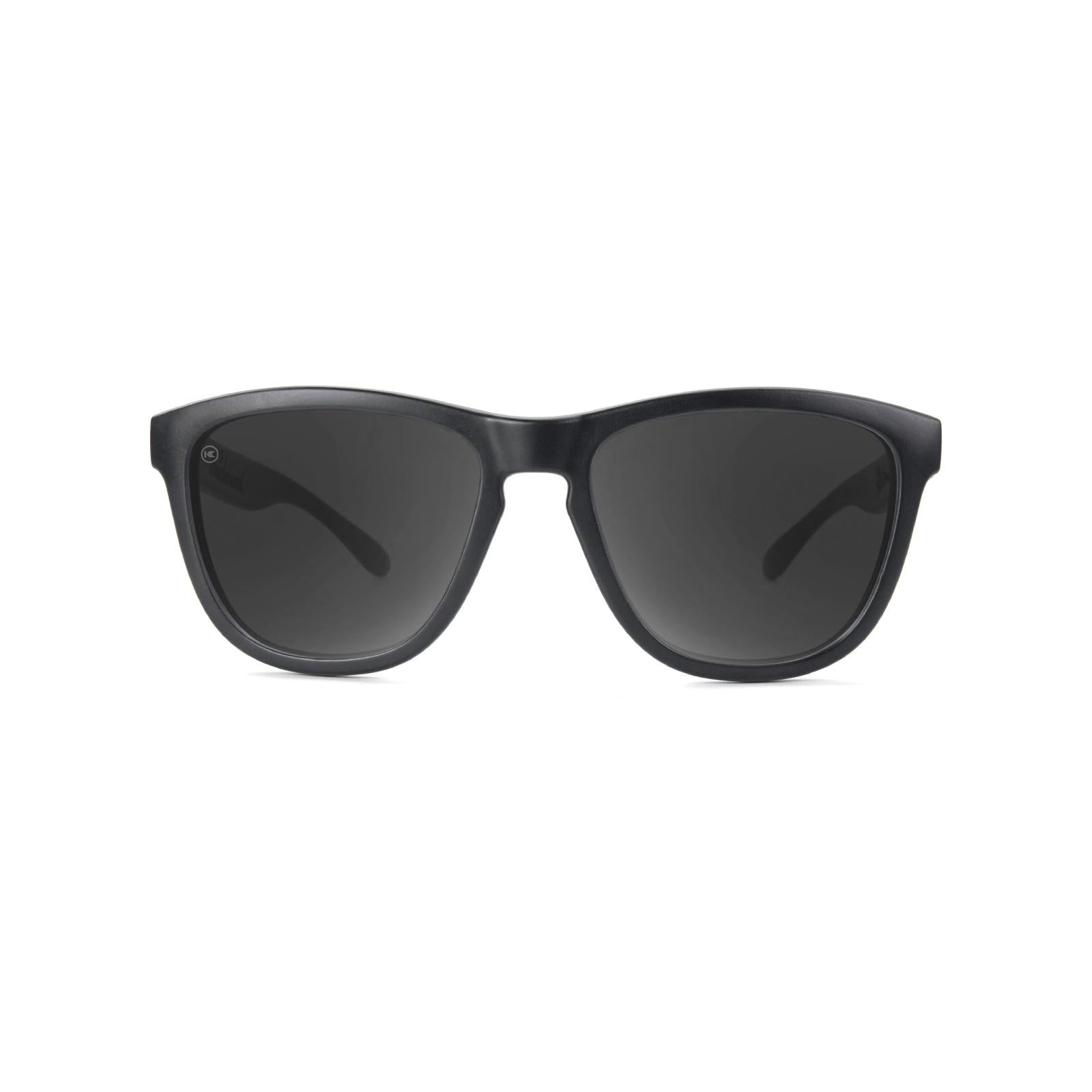Kid Sunglasses with Matte Black Frame and Polarized Black Smoke Lenses, Front