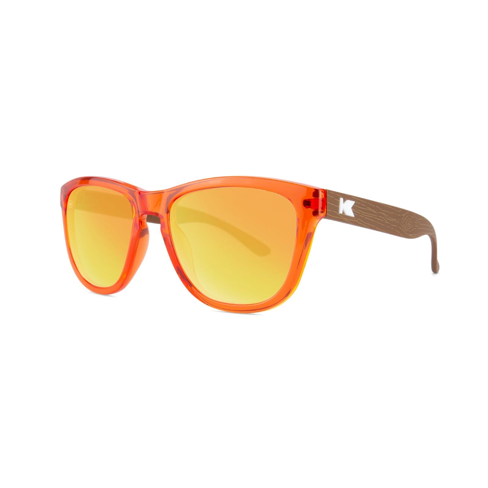 Kids Sunglasses with Campfire Frames and Red Sunset Lenses, Threequarter