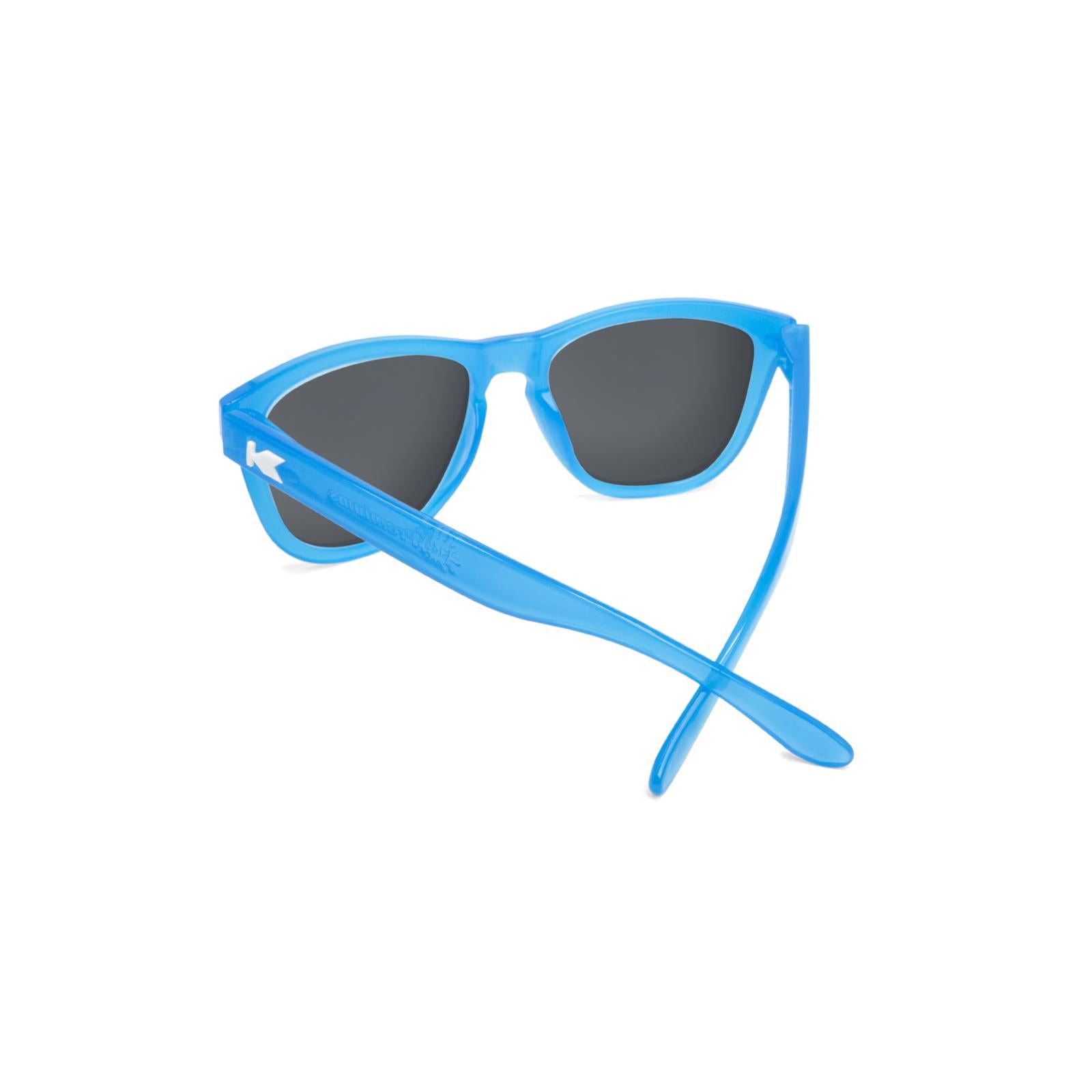 Kids Sunglasses with Glossy Blue Frame and Rainbow Lenses, Back