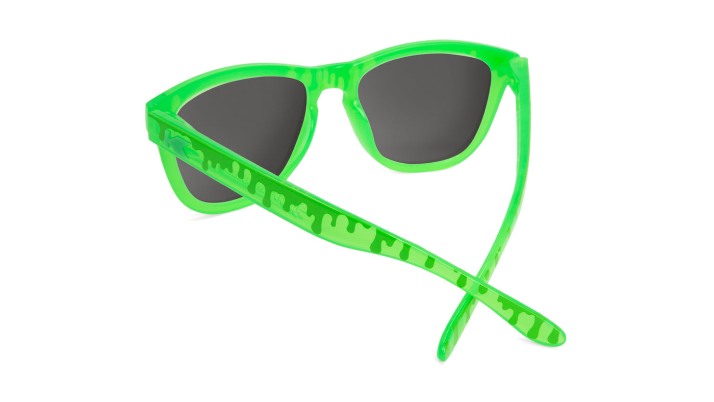 Kids Sunglasses with Glossy Green Frame and Green Lenses, Back