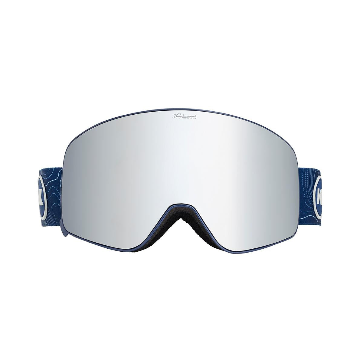 Knockaround Snow Goggles With Silver Lens and Blue Strap,Front
