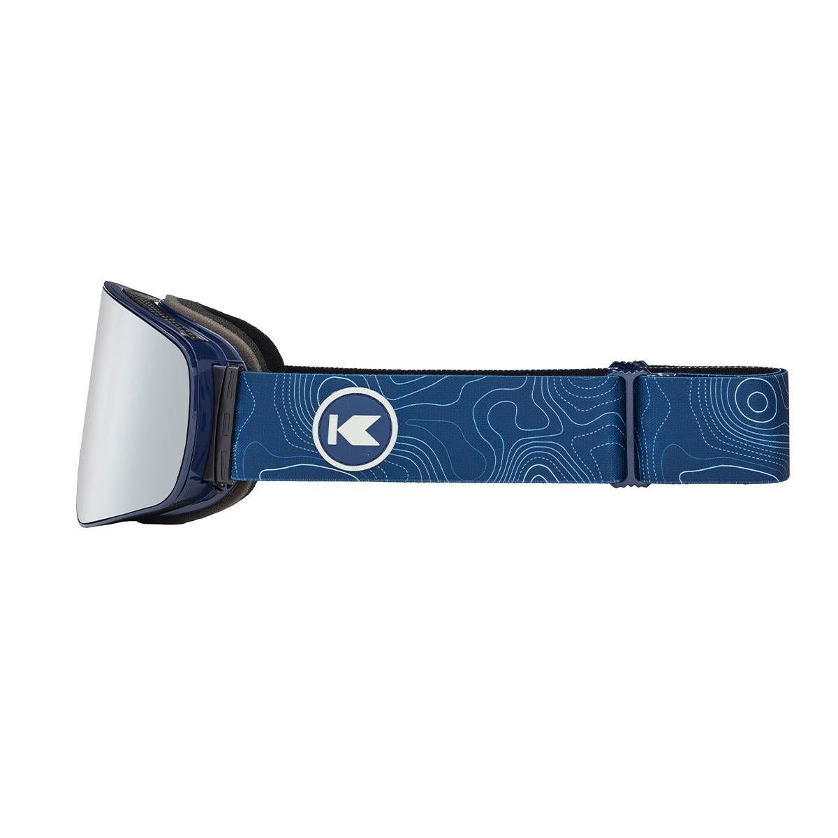 Knockaround Snow Goggles With Silver Lens and Blue Strap, Side