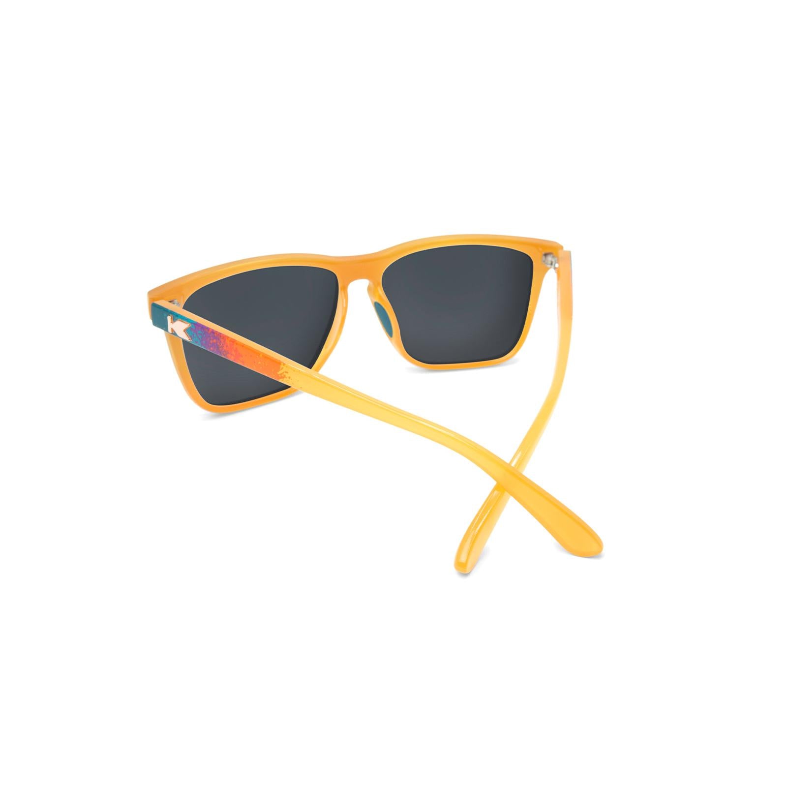 Sunglasses with Speckled Sunset Frames and Polarized Rose Gold Lenses. Back