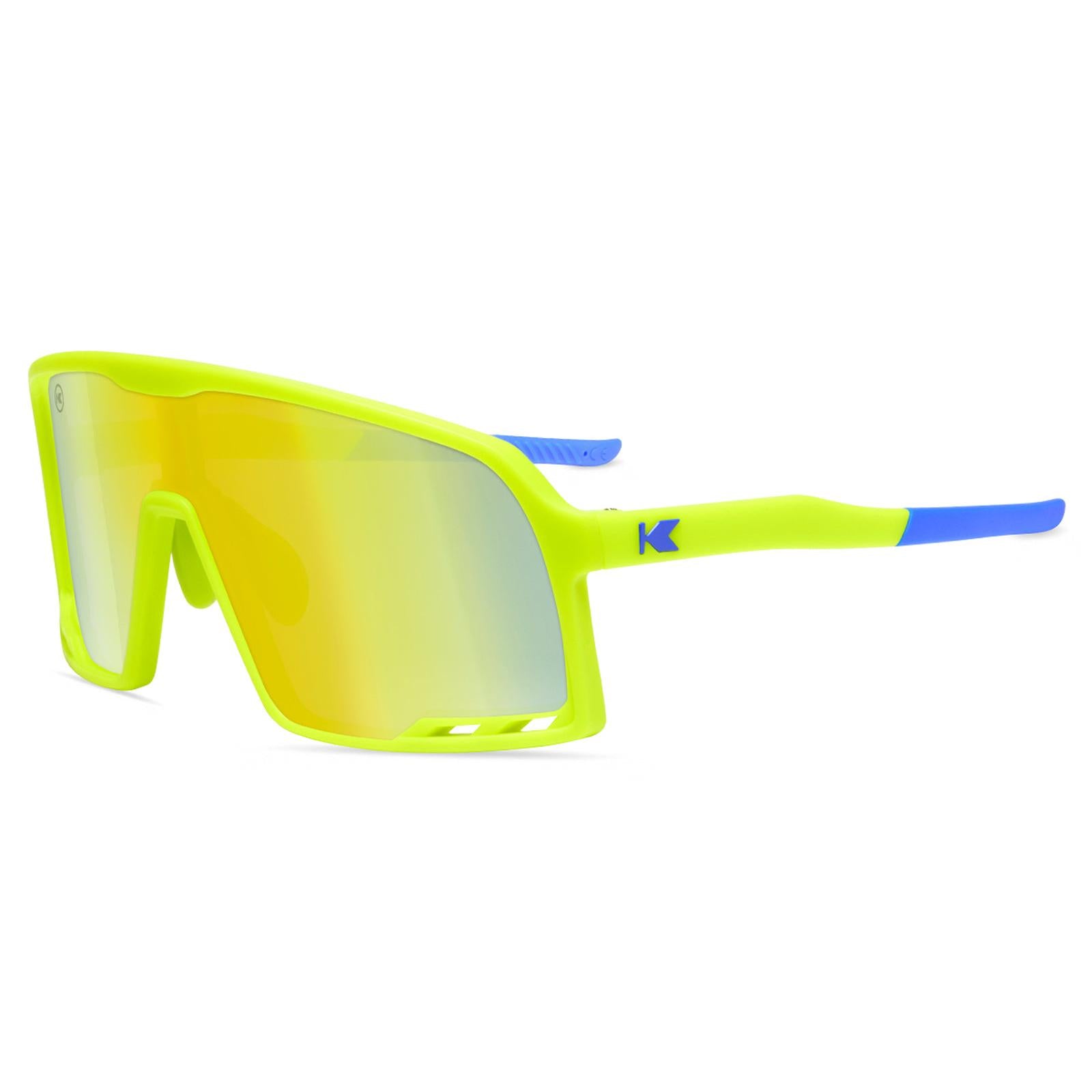 Sport Sunglasses with Neon Yellow Frames and Yellow Lenses, Flyover