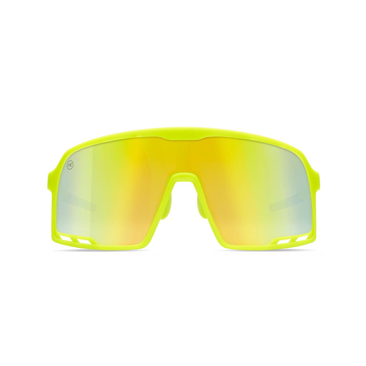 Sport Sunglasses with Neon Yellow Frames and Yellow Lenses, Front