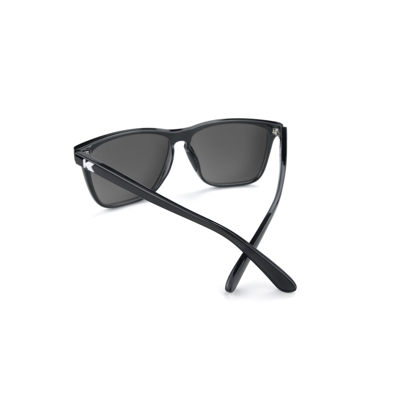 Sport Sunglasses with Jelly Black Frame and Polarized Sky Blue Lenses, Back