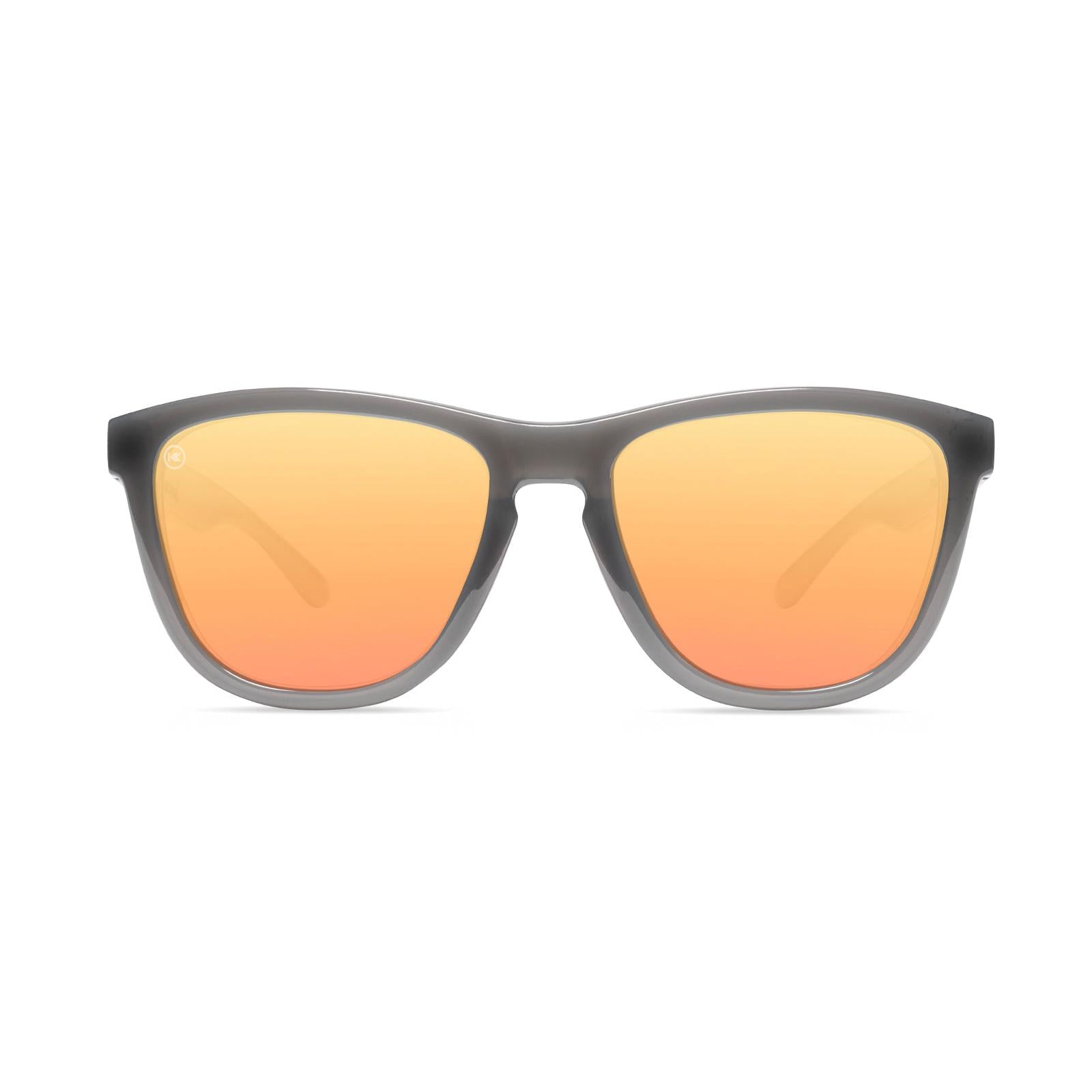 Sport Sunglasses with Jelly Grey Frames and Polarized Peach Lenses, Front