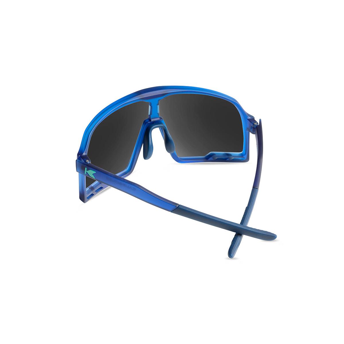 Sport Sunglasses with Rubberized Navy Frames and Caribbean Moonshine Lenses, Back