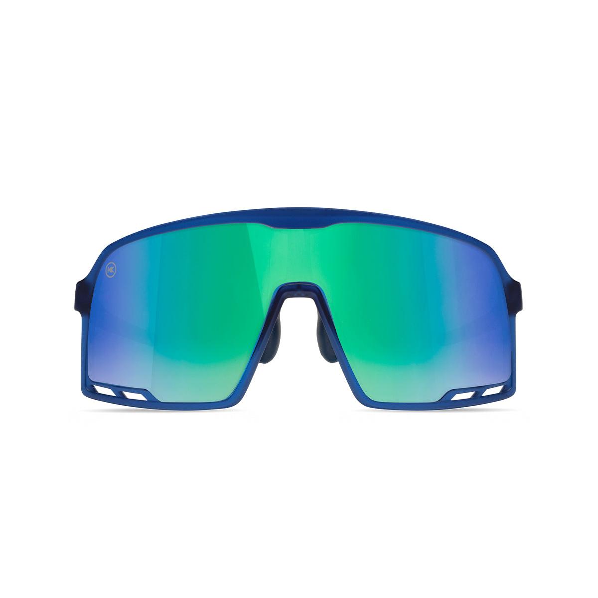 Sport Sunglasses with Rubberized Navy Frames and Caribbean Moonshine Lenses, Front