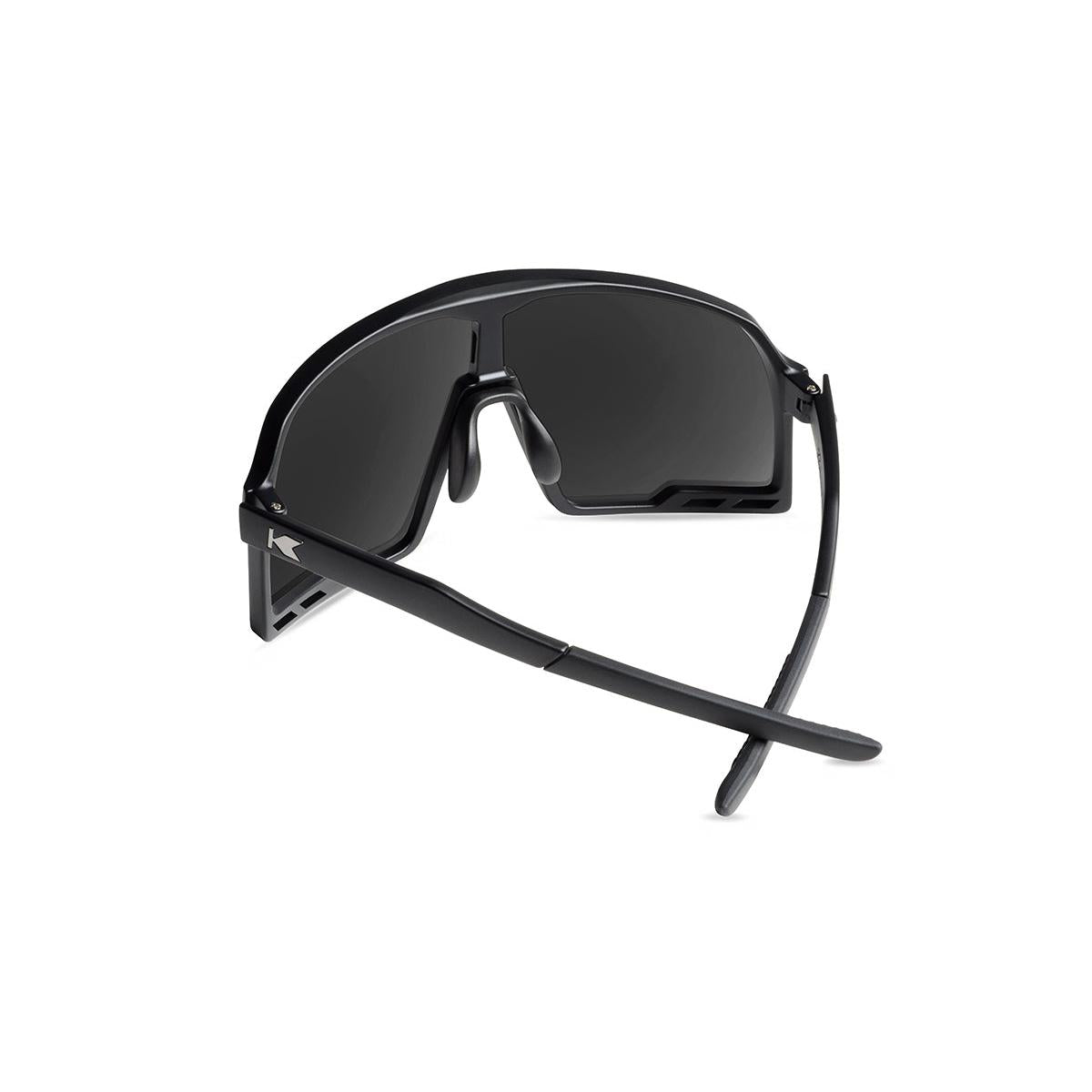 Sport Sunglasses with Matte Black Frames and Rainbow Lenses, Back