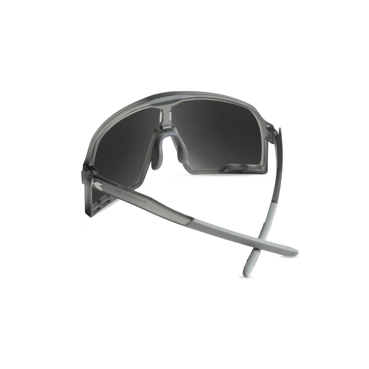 Sport Sunglasses with Frosted Grey Frames and Silver Smoke Lenses, Back